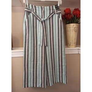 7th Avenue Design Studio New York And co Striped Mint/grey‎ Crop Pants Size 4